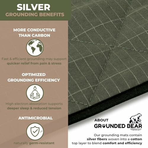 Infographic highlighting benefits of silver grounding mats.