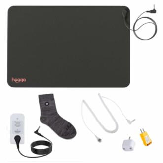 Set of grounding products including mat, sock, and accessories.